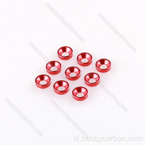 M3 Warna Merah Aluminium Countersunk Washer untuk Drone